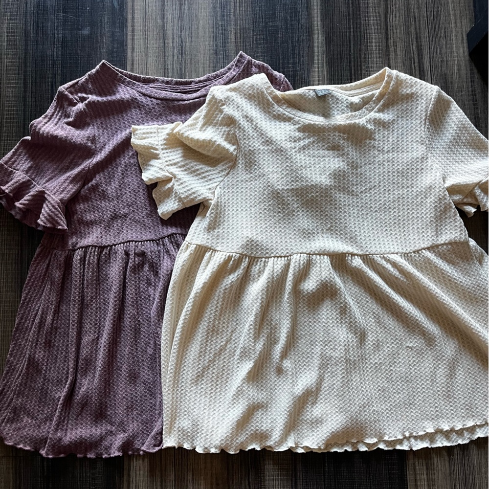 SHEIN Cream and Purple Textured Maternity Blouses